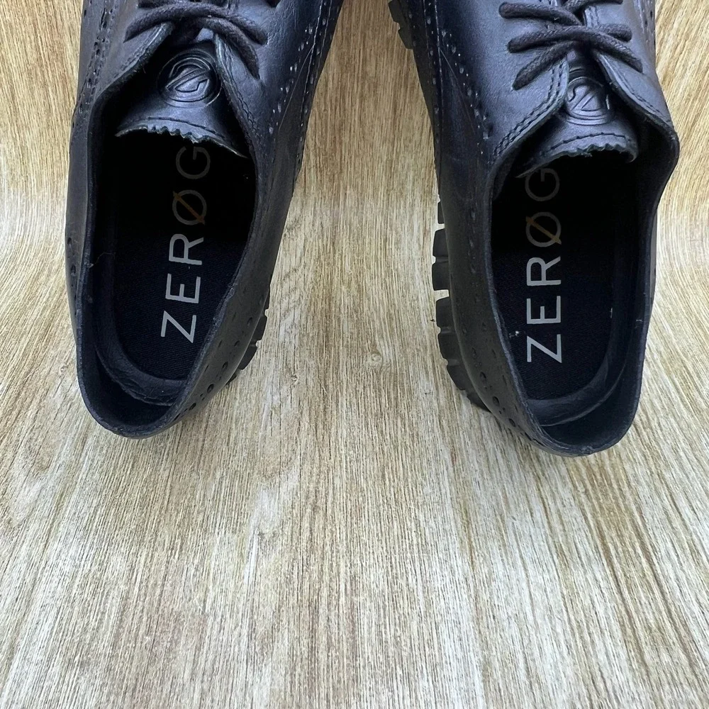 Cole Haan Zerogrand Wingtip Oxford Men's Size 9.5 Black Leather Shoes C20719